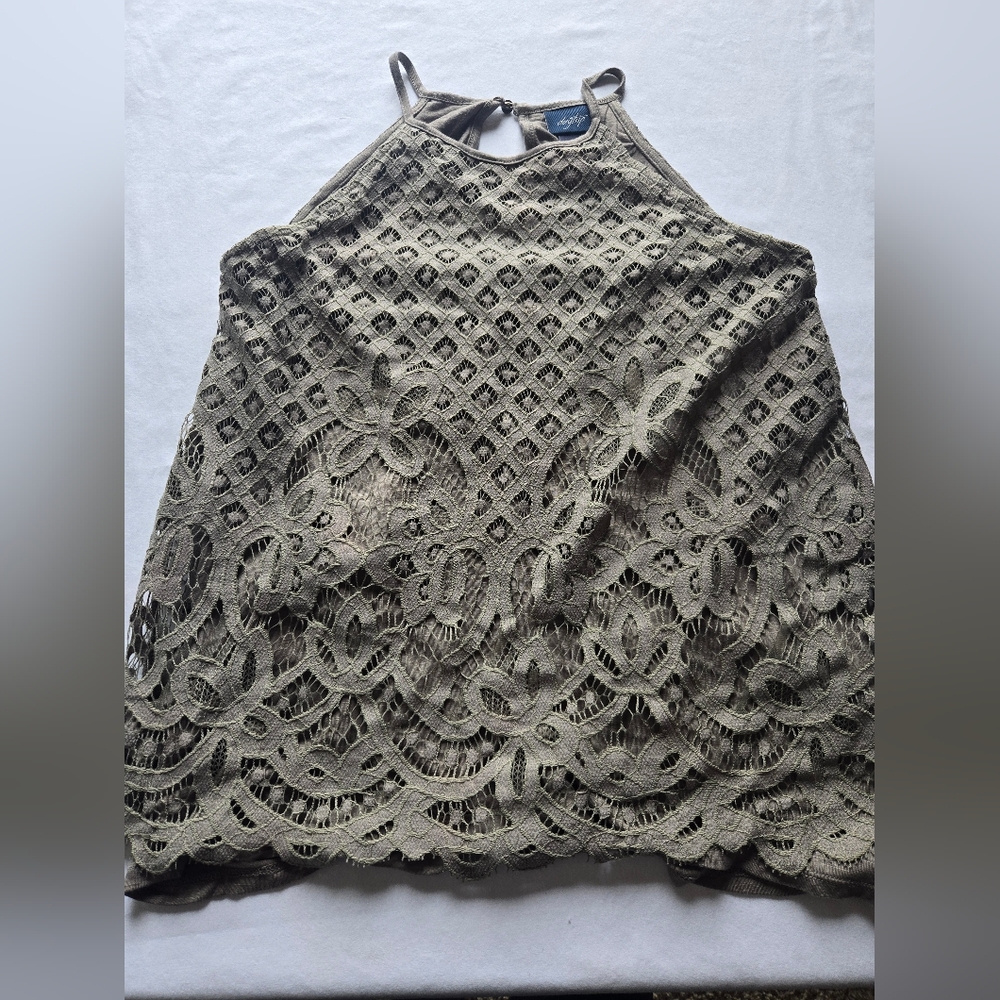 Green lace tank  with adjustable straps sz s #festival #summer
